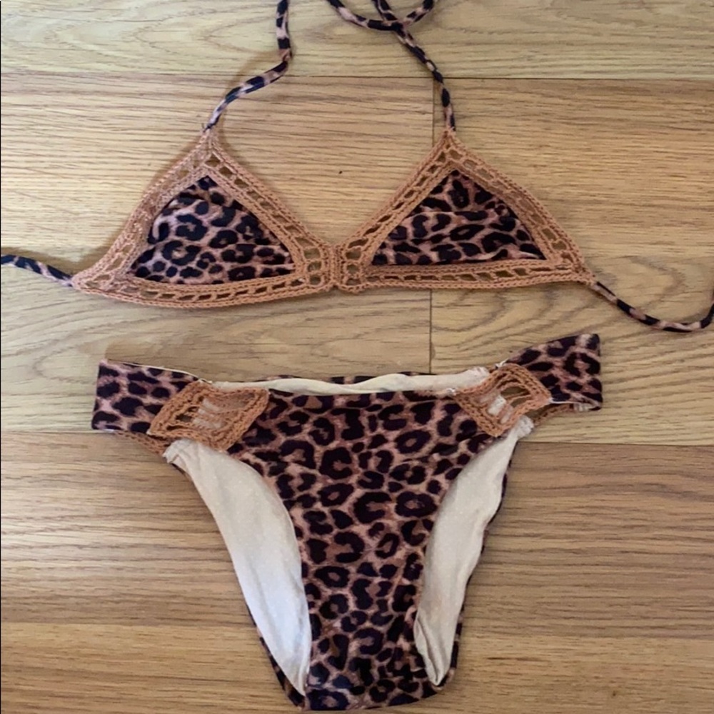 Acacia Honey (Girls) Two Piece Leopard Print